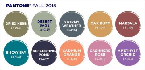 2015 Fall Panatone Colors